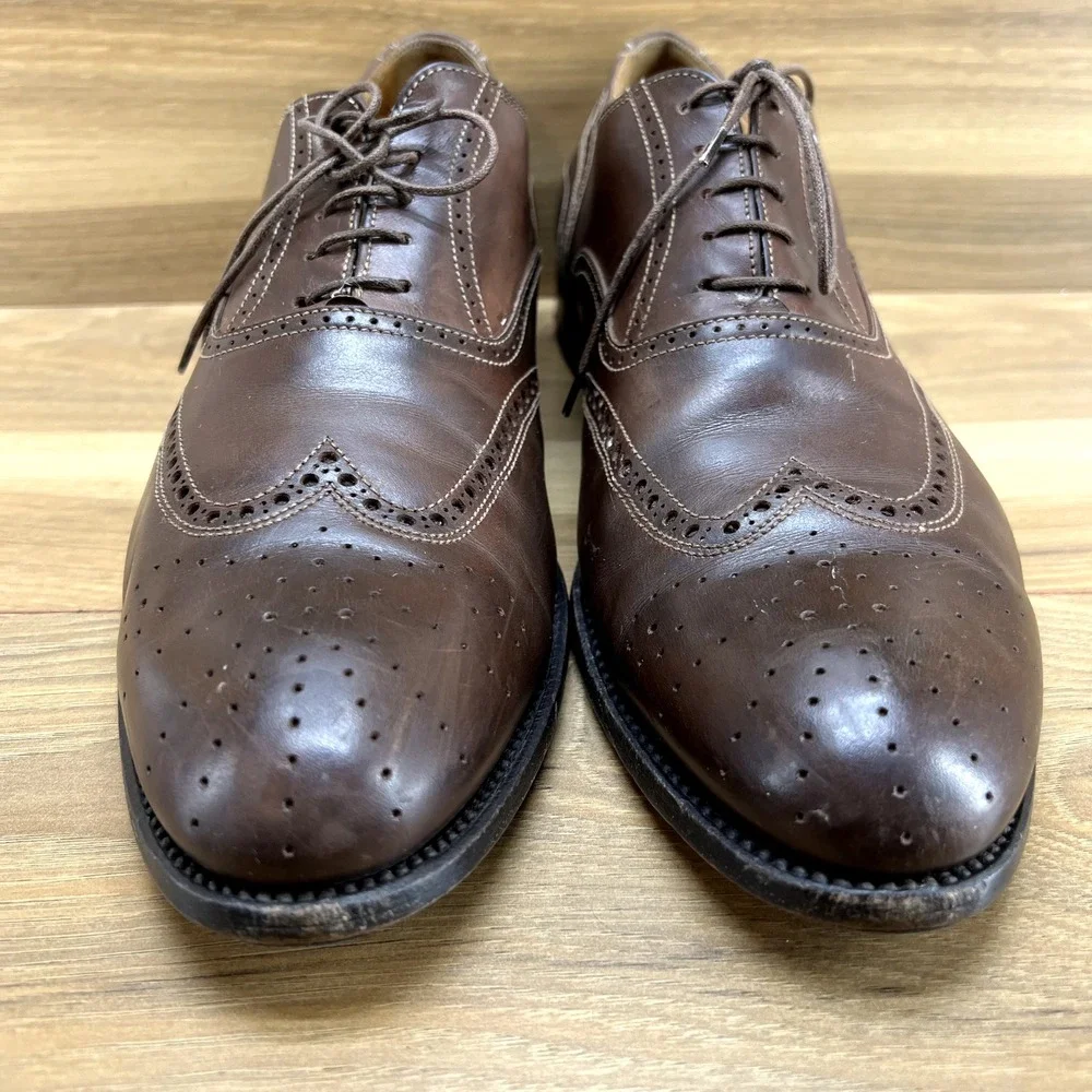 W Gibbs Mens 10.5 Brown Leather Lace Up Oxford Dress Shoe EU 43.5